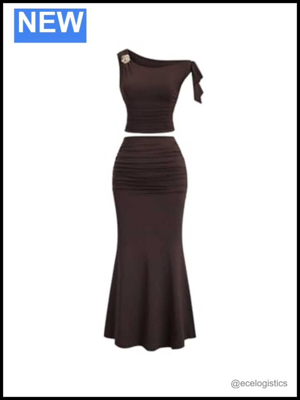 2 Piece Off Shoulder Crop Top Maxi Skirt Set Y2K Bodycon Sleeveless